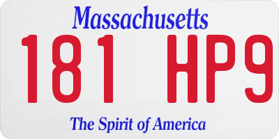 MA license plate 181HP9