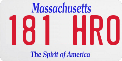 MA license plate 181HR0