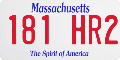 MA license plate 181HR2