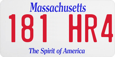 MA license plate 181HR4