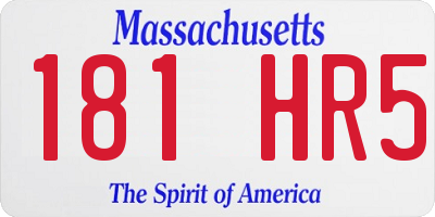 MA license plate 181HR5