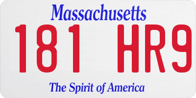 MA license plate 181HR9