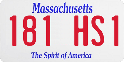 MA license plate 181HS1