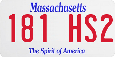 MA license plate 181HS2