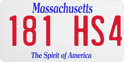 MA license plate 181HS4