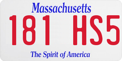 MA license plate 181HS5