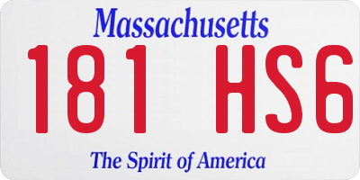 MA license plate 181HS6