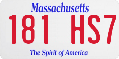 MA license plate 181HS7