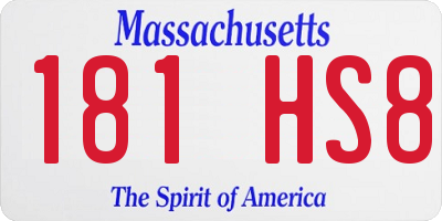 MA license plate 181HS8