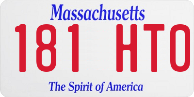 MA license plate 181HT0