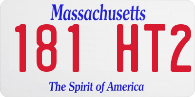 MA license plate 181HT2