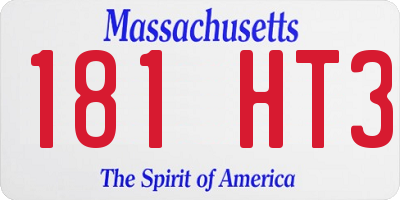 MA license plate 181HT3