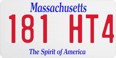 MA license plate 181HT4