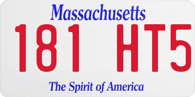 MA license plate 181HT5