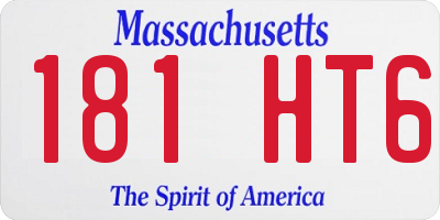 MA license plate 181HT6
