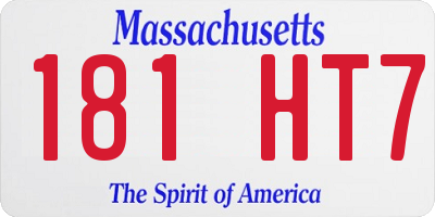 MA license plate 181HT7