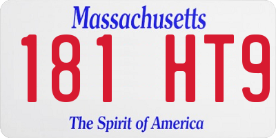 MA license plate 181HT9