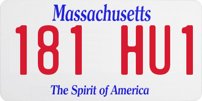 MA license plate 181HU1