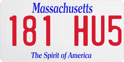 MA license plate 181HU5
