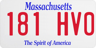 MA license plate 181HV0