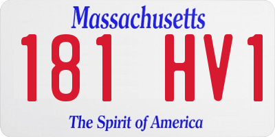 MA license plate 181HV1
