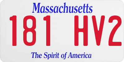MA license plate 181HV2