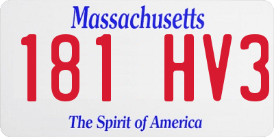 MA license plate 181HV3