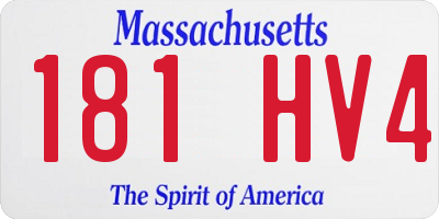 MA license plate 181HV4