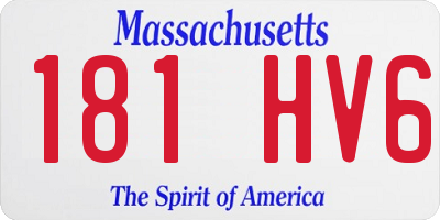 MA license plate 181HV6