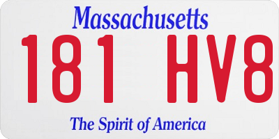 MA license plate 181HV8