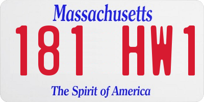 MA license plate 181HW1