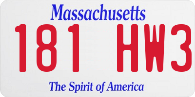MA license plate 181HW3