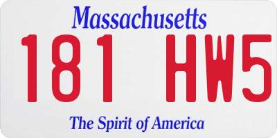 MA license plate 181HW5