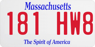 MA license plate 181HW8
