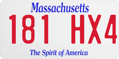 MA license plate 181HX4