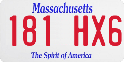 MA license plate 181HX6
