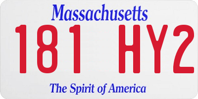 MA license plate 181HY2