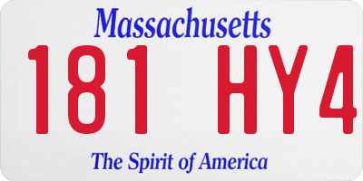 MA license plate 181HY4