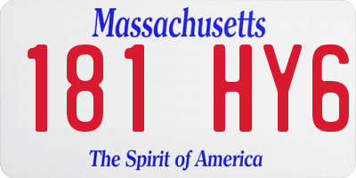 MA license plate 181HY6