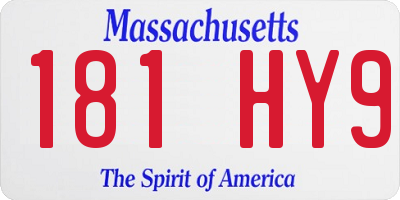 MA license plate 181HY9