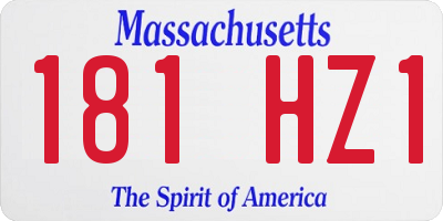 MA license plate 181HZ1