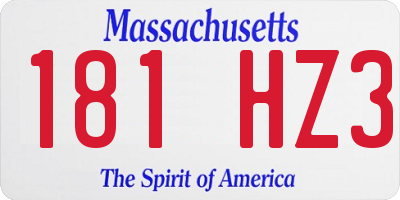 MA license plate 181HZ3
