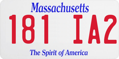 MA license plate 181IA2