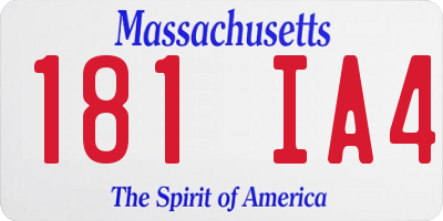 MA license plate 181IA4