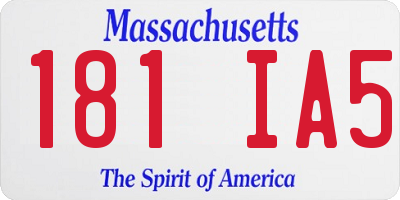 MA license plate 181IA5