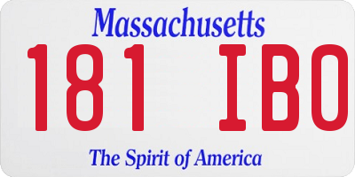 MA license plate 181IB0