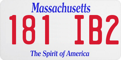 MA license plate 181IB2