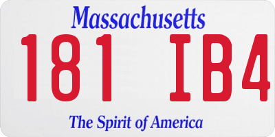 MA license plate 181IB4