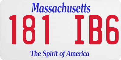 MA license plate 181IB6