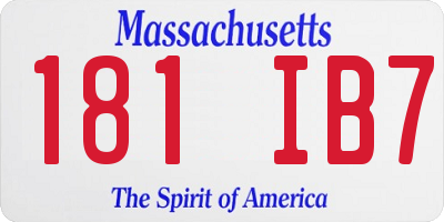 MA license plate 181IB7